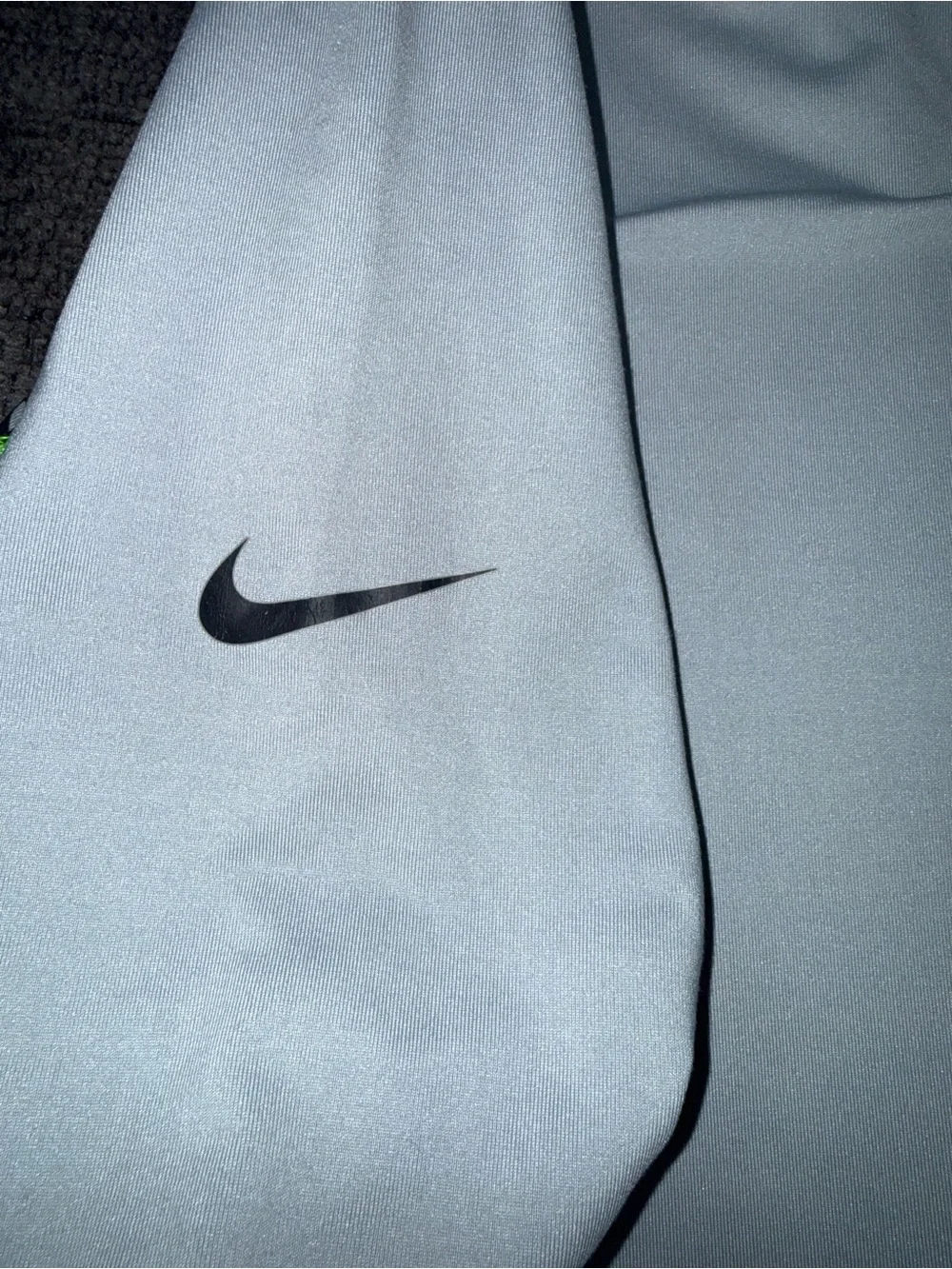 Nike Pro Dri-FIT 1/2 Zip Running Training Top Gray Neon Green Women’s M